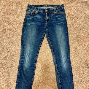 7 for all mankind women's jeans, size 28, skinny cut inseam 29.5", gwenevere